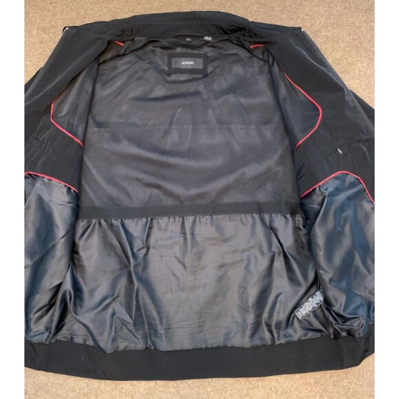 Alfani Jacket Mens L Harrington Rain Lined Black Zip Preppy Bomber Pockets - Picture 2 of 11